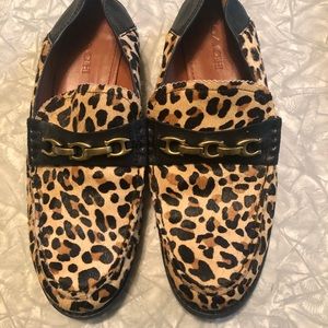 Coach pony hair leopard loafers
